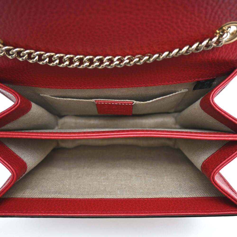 GUCCI Red Leather Shoulder Bag - Picture 6 of 9